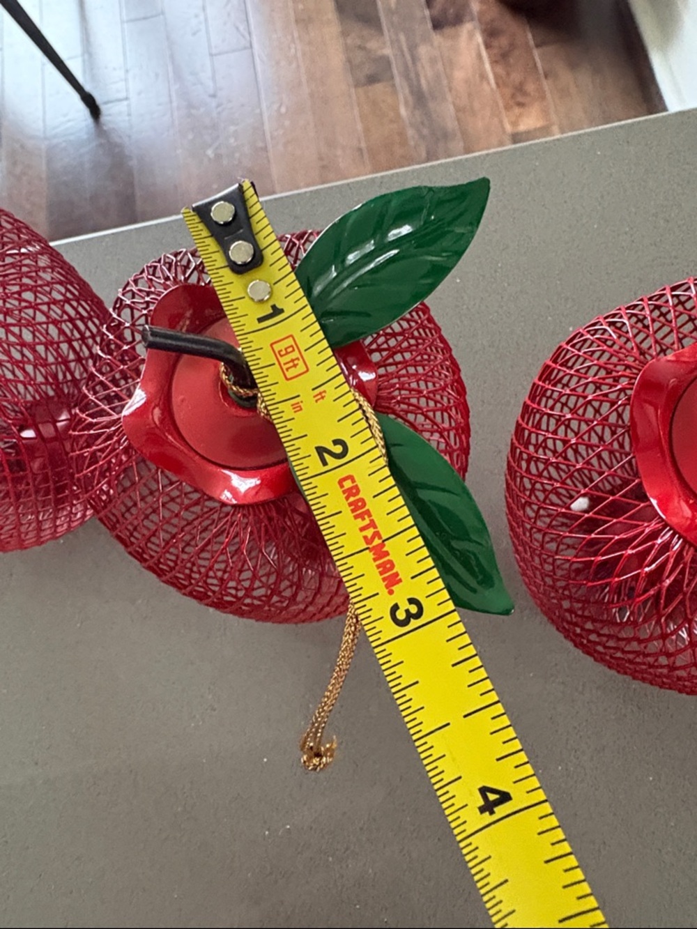 Vintage Set of 5 Decorative Red Apple Wire Mesh decor made in Taiwan - Picture 7 of 14